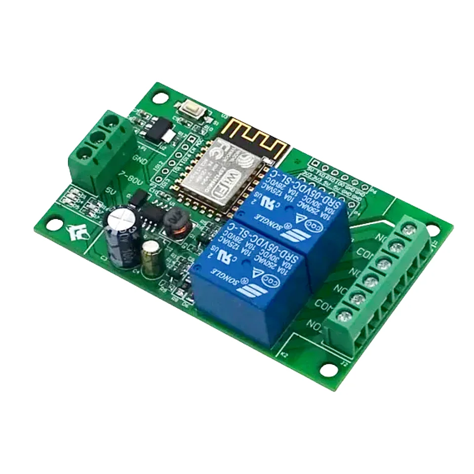 ESP8266 ESP-12F WiFi AC 250V / DC 30V 2 Channel Relay Module Wireless Development Board for Arduino Smart Home