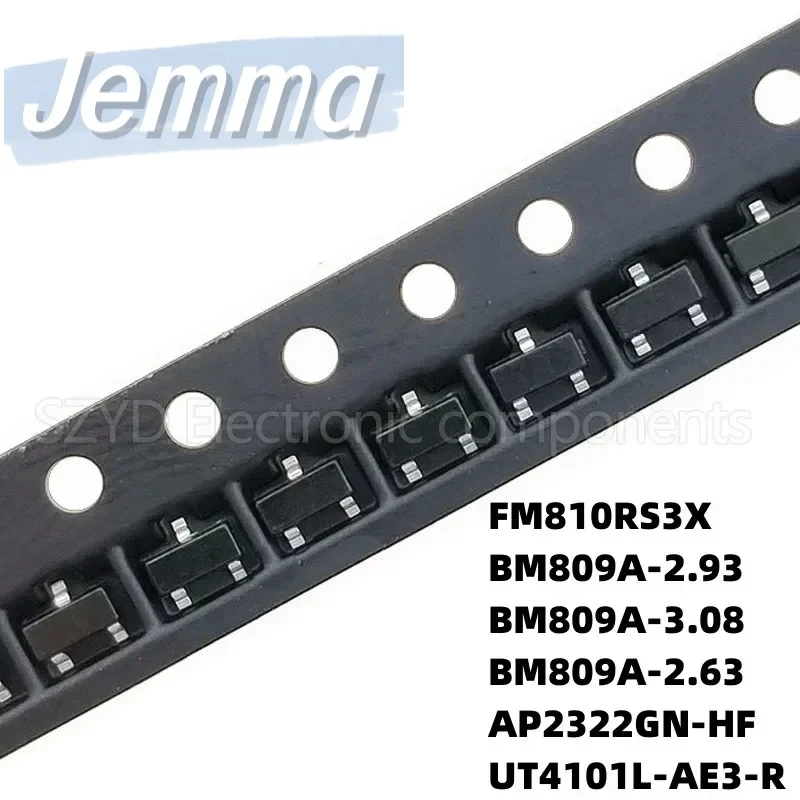 

100PCS SOT23 FM810RS3X BM809A-2.93 BM809A-3.08 BM809A-2.63 AP2322GN-HF UT4101L-AE3-R