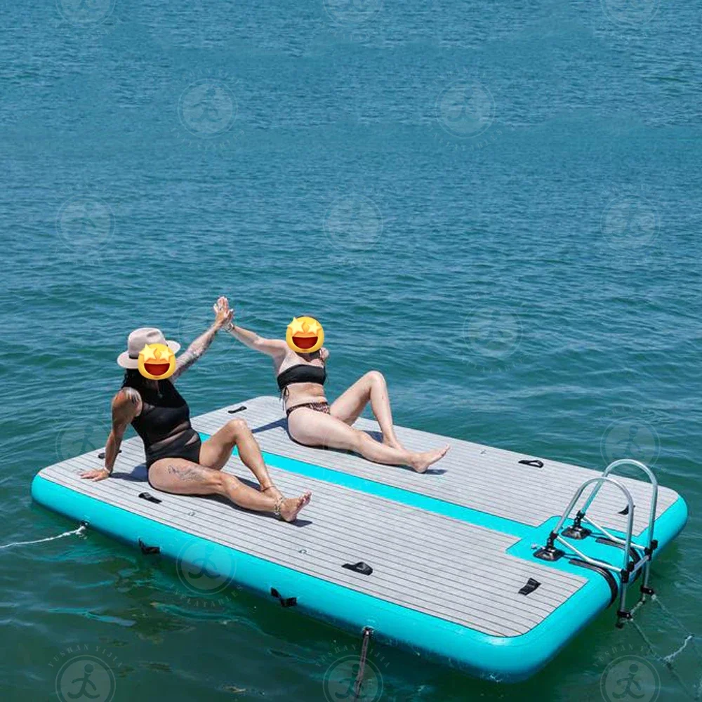 

Inflatable Floating Docks Pontoon Swim Island Floating Raft Non Slip Water Floating Platform