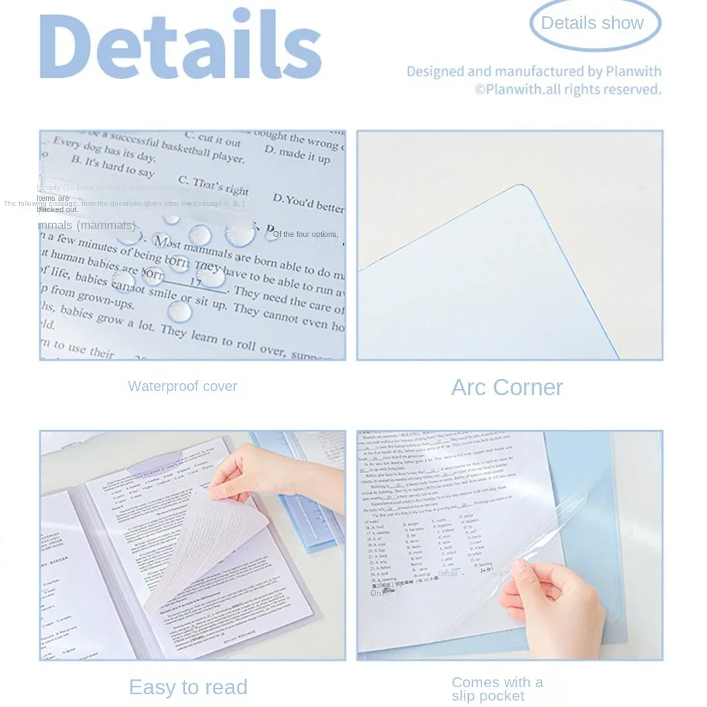 

3pcs Gifta Transparent Rotating Folder A3 To A4 Portable Test Paper Storage Book Test Paper Folder Student Folders