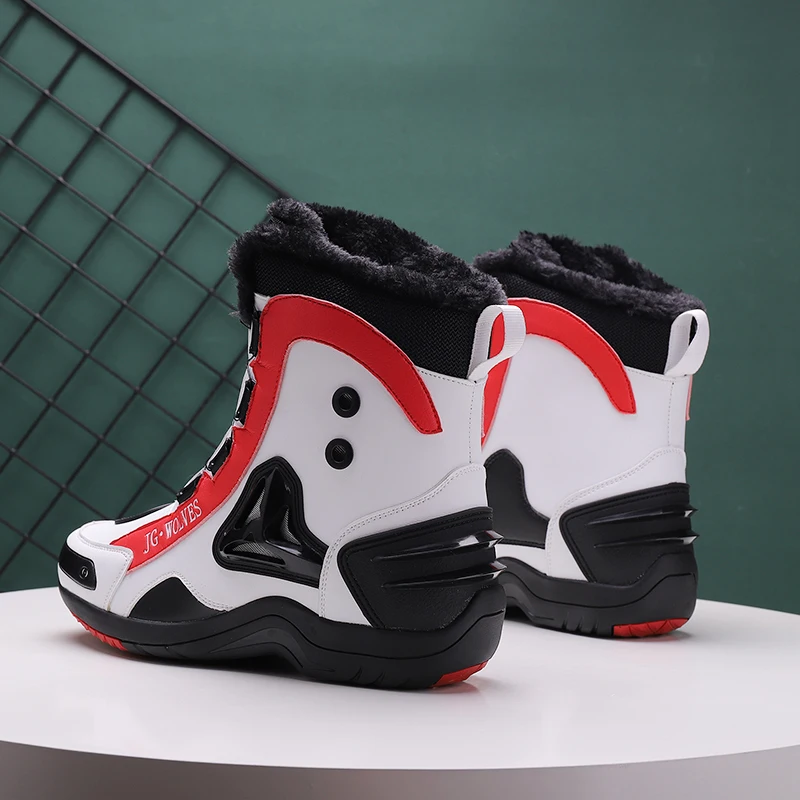 오토바이 보호 부츠 남자 사계절 패션 추가 면화 하이 탑 오프로드 미끄럼 방지 통기성 내마모성 라이딩 부츠