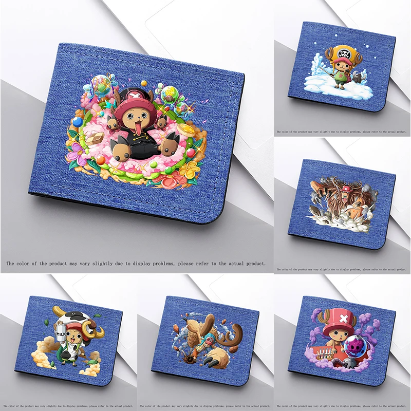 Portfel z motywem anime One Piece, figurka Tony Tony Chopper, krótki portfel, składany, duża pojemność, męski etui na karty