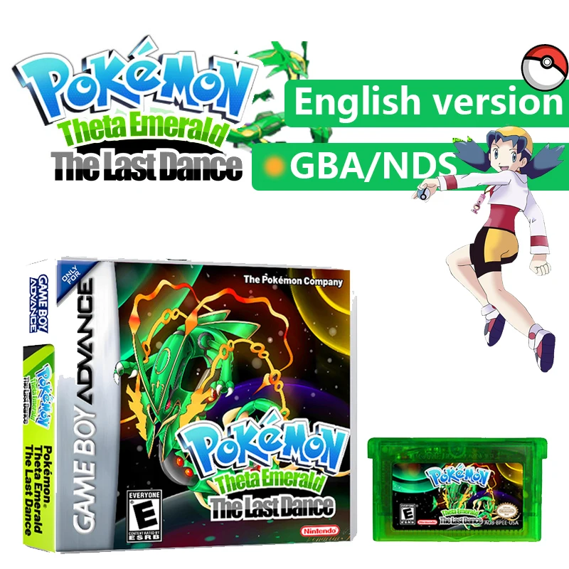 

NEW Pokémon Theta Emerald's Last Dance GBA/NDS Game Card Pokémon Boxed English GBA Game in Box for Video Game Cartridge