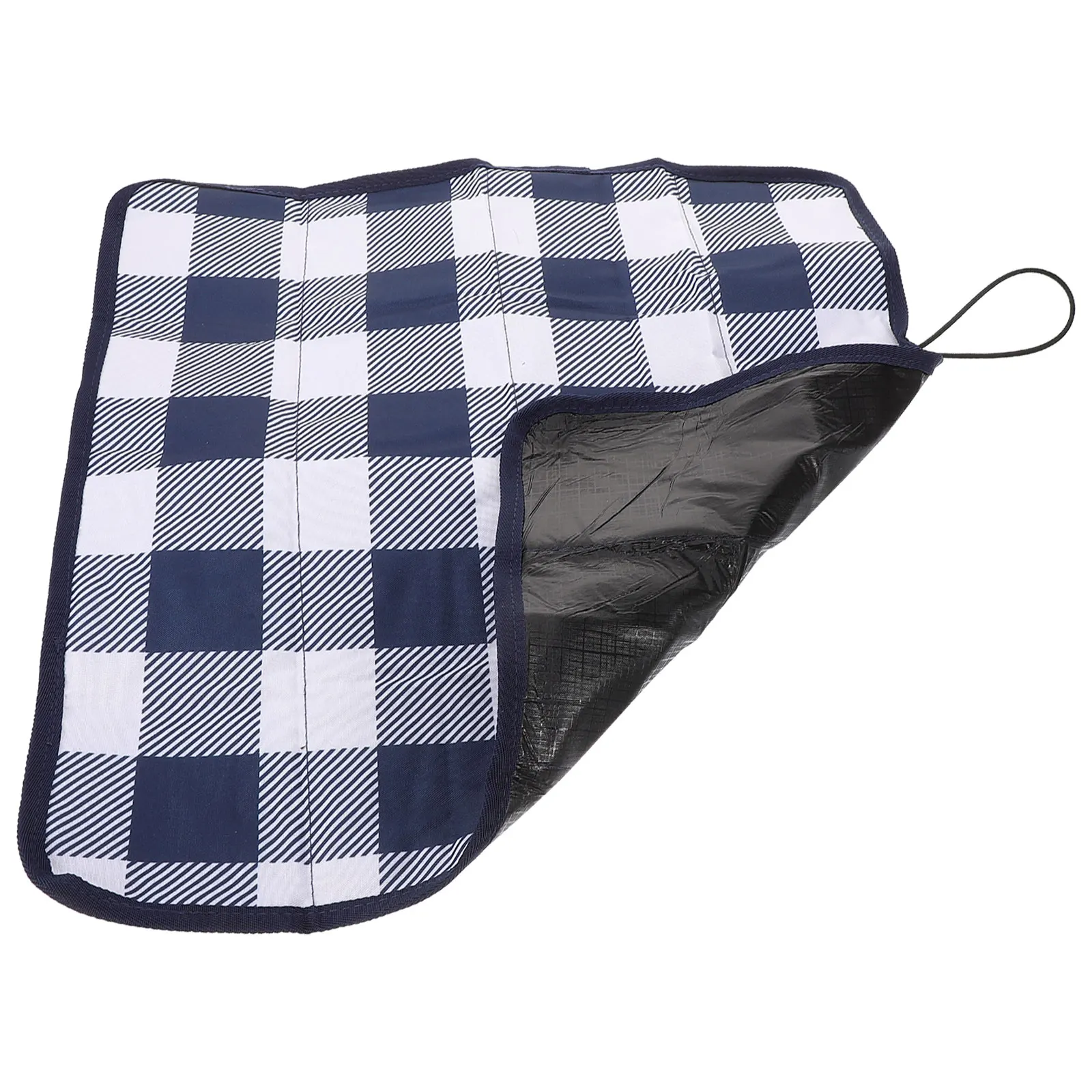 

Portable Waterproof Seat Pad Oxford Fabric Foldable Camping Mat Blue Checkered Anti Damp Outdoor Picnic