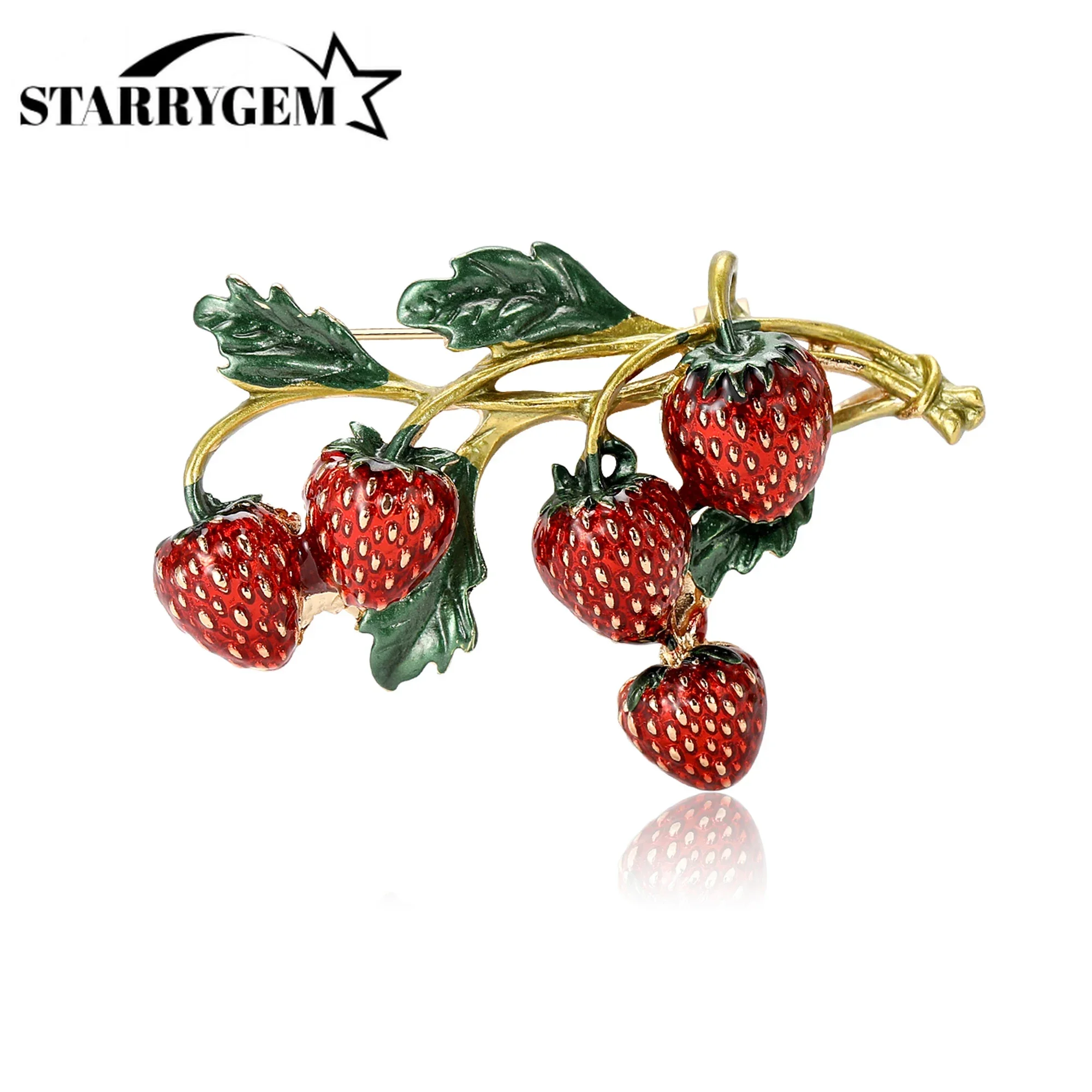 

Enamel Strawberry Brooches for Women Unisex Fruit Pins Office Party Friend Gifts Accessories