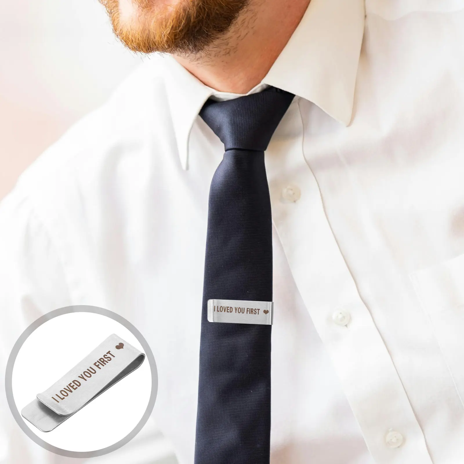 Tie Clip for Men Stainless Steel Elegant Minimalist Necktie Bar Wedding Accessories Father of The Bride Tie Clamp Gift Ready