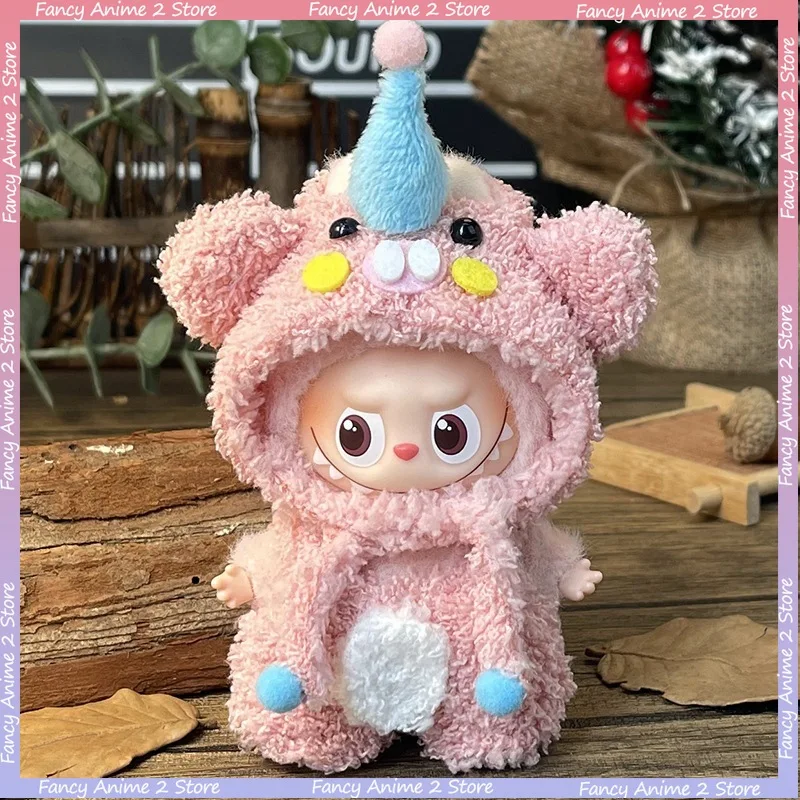 

Cute Pink Pig Green Frog Blue Elephant Clothes Outfit for Mini 4.0 Labubu Cute 10cm Plush Doll Trendy Jumpsuits Doll Accessories