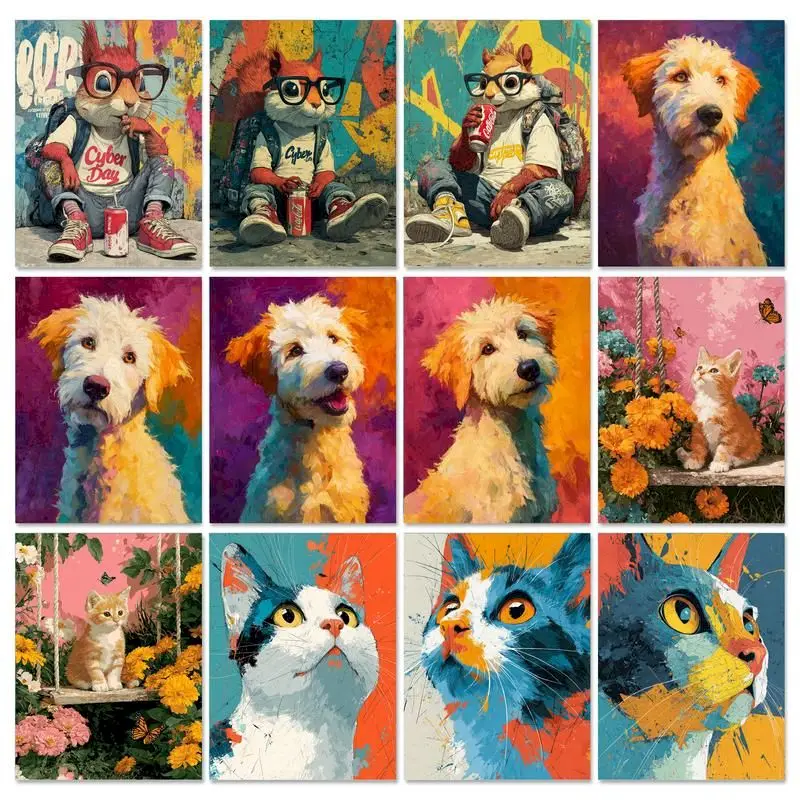 

GATYZTORY 40x50cm DIY Painting By Numbers Animal Acrylic Paint On Canvas Oil Painting Kit For Adults Wall Art Picture Unique Gif