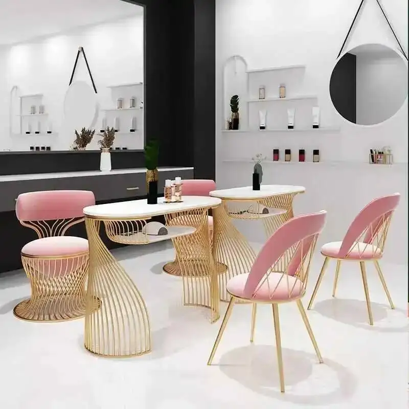 

Modern Table Cleaner Luxury Station Professional Nail Dressing Beauty Nail Table White Makeup Tavolo Manicure Salon Furniture