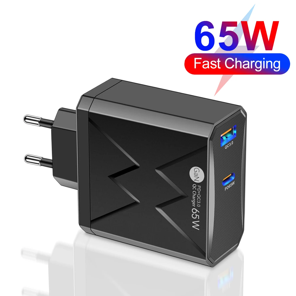 65W MultiPort USB Type C Fast Charging Wall Charger Portable Quick Charge Power Adapter Travel Charger for iPhone Samsung Xiaomi