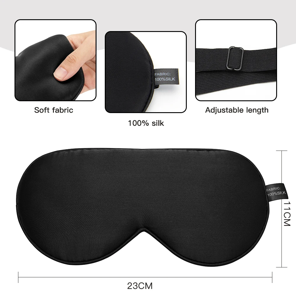 100% Natural Mulberry Silk Sleep Mask Soft Eye Patches Soft Blindfold Smooth Eye Mask Eyeshade Eye Cover Patch Bandage Comfort