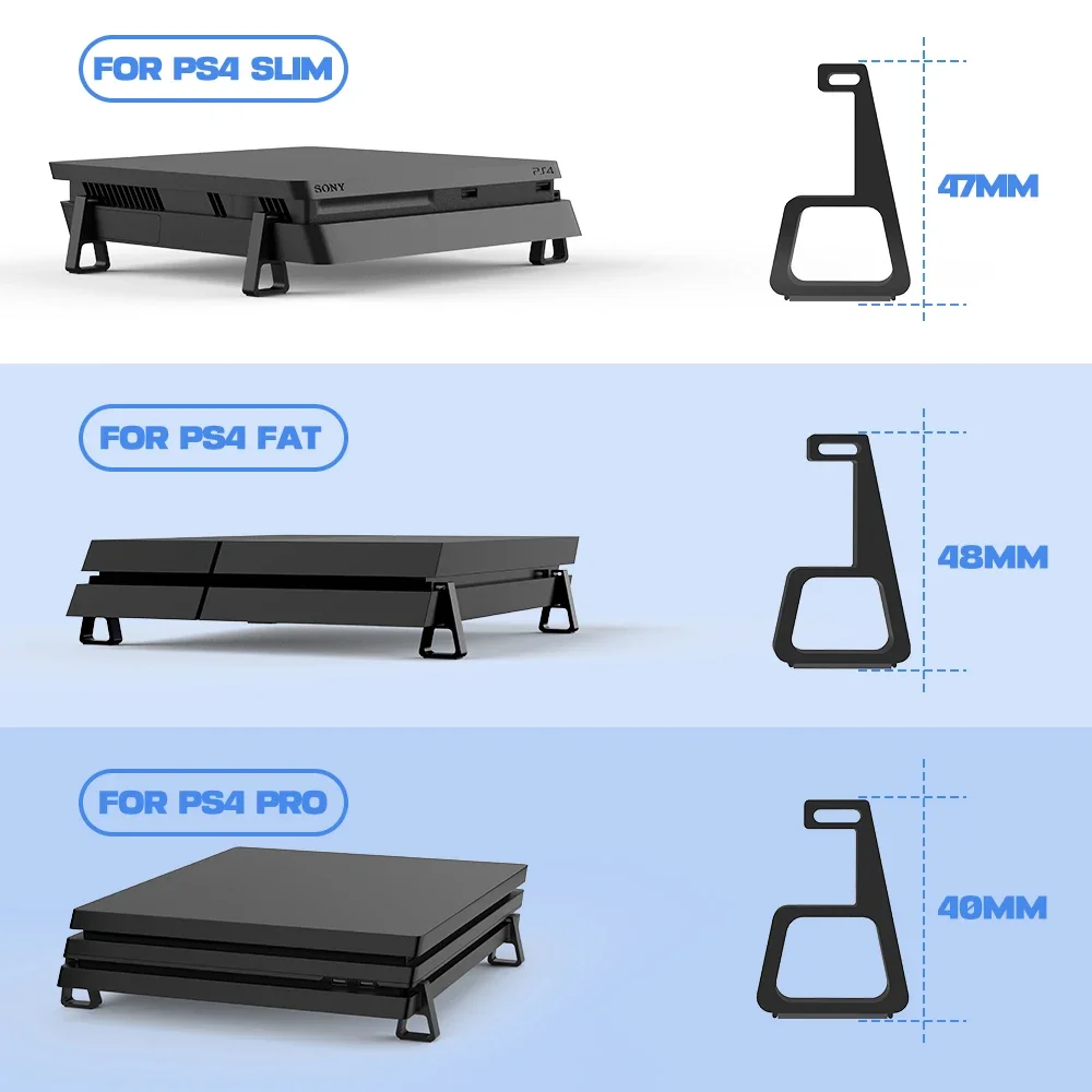 TECTINTER Cooling Horizontal Version Holder Stand For PS4 /Slim /Pro Console Accessories Anti-Slip Base Flat-Mounted Bracket