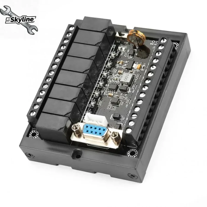 FX1N-20MR PLC Industrial Control Board, 12 IN 8 OUT Relay Output, 1AD+1DA Analog Module, DC10-28V with Programming Cable
