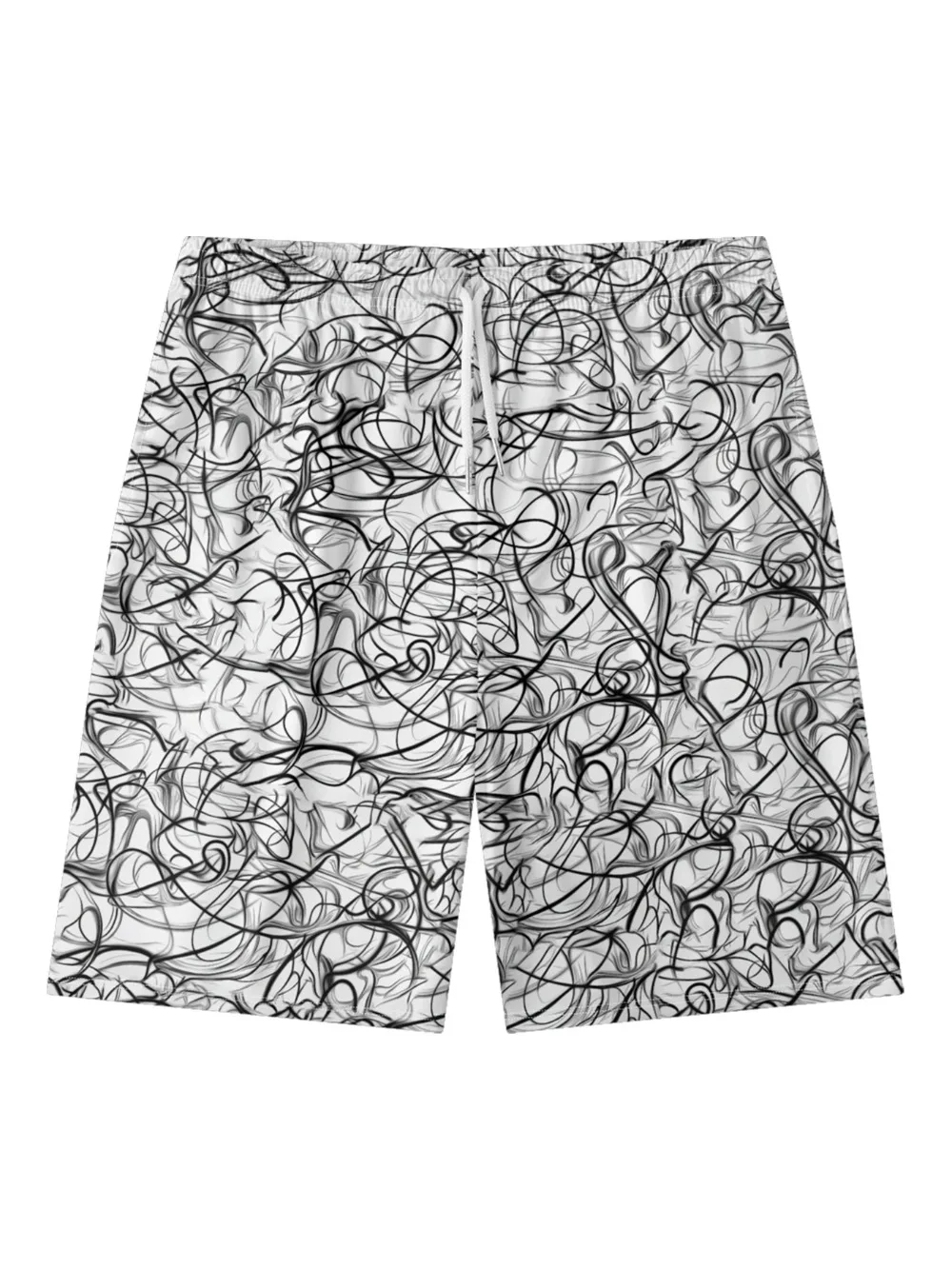Abstract Lines Printed Urban Travel Shorts Cool Chic Beachwear Coastal Grandma Style Streetwear All Match Summer Essential