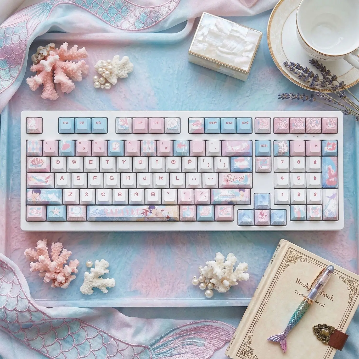 120 keys Love and Deepspace-Rafayel Keycaps Game Chreey PBT Transparent Key Caps for Made68 Mad68 Wooting 60 Mechanical Keyboard
