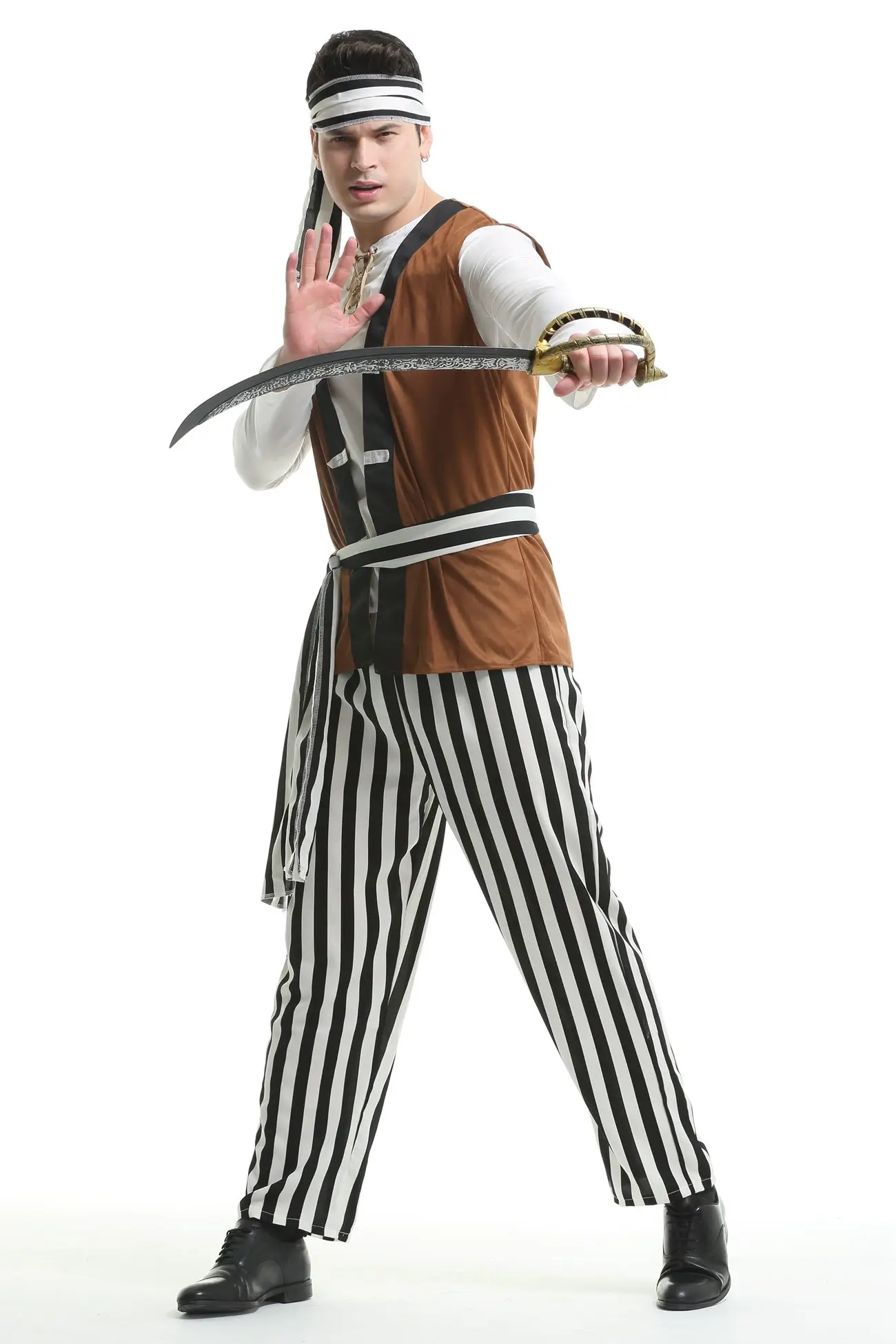 Costumes de Pirate d'halloween de luxe pour hommes adultes, ensemble de vêtements de cosplay fantaisie pour hommes