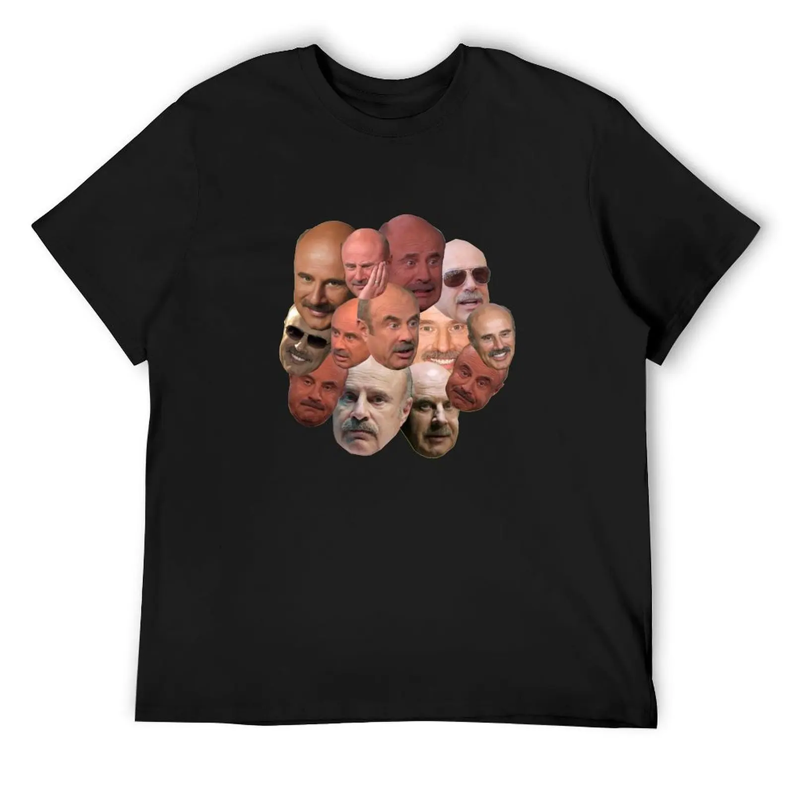 

The Many Faces of Dr. Phil T-Shirt oversized graphic tee funny shirt cotton affliction shirts Man t-shirt plus size men clothing