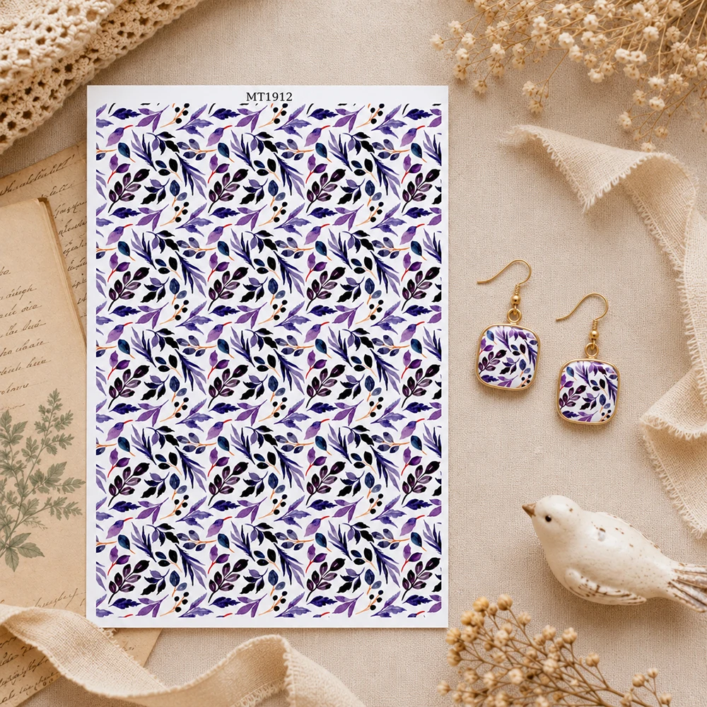 Christmas Theme Flower Polymer Clay Transfer Paper Water Soluble Disposable Stickers Printing Paper Earrings Jewelry Making