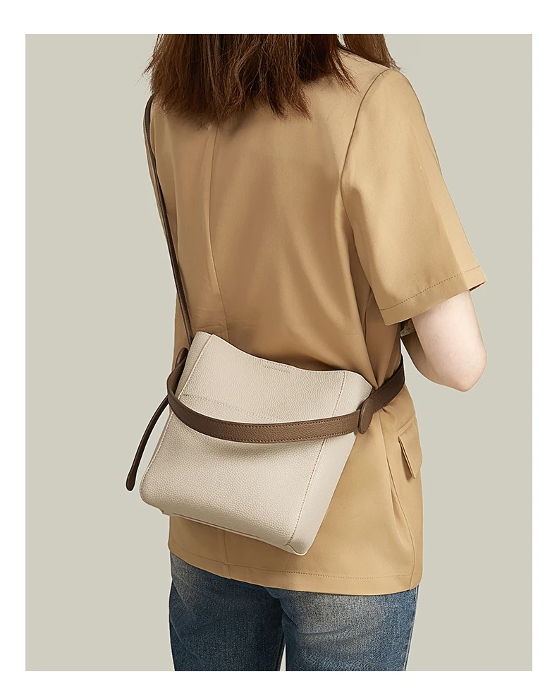 Foxer Split Leder Dame Umhängetasche Frauen große Kapazität Eimer Umhängetasche Top-Qualität stilvolle Handtasche elegante Tasche – Detail 12
