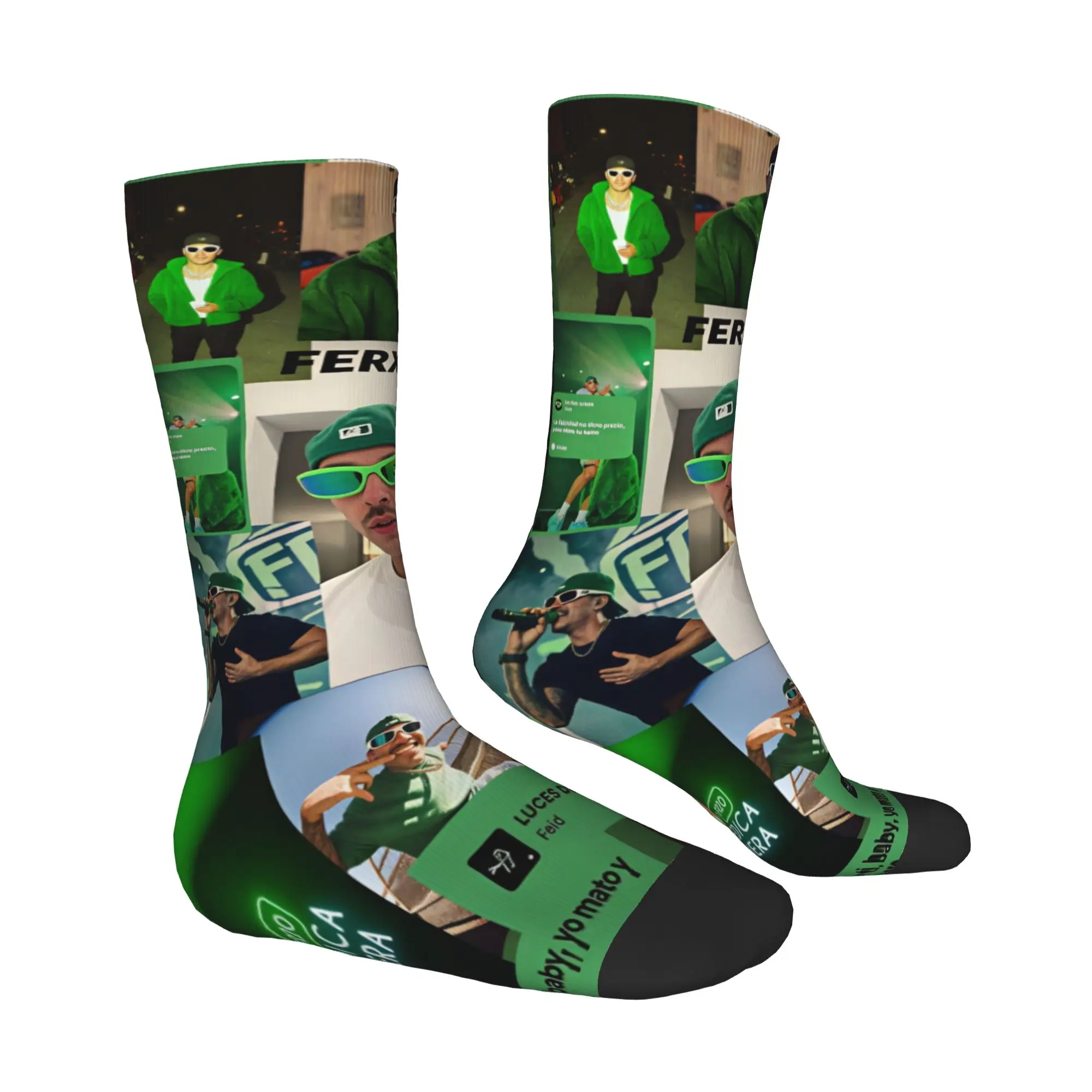 Colombian F-Feids f-Ferxxos Rapper Rap Music Singer Dress Socks Men Women Warm Fashion Novelty  Crew Socks