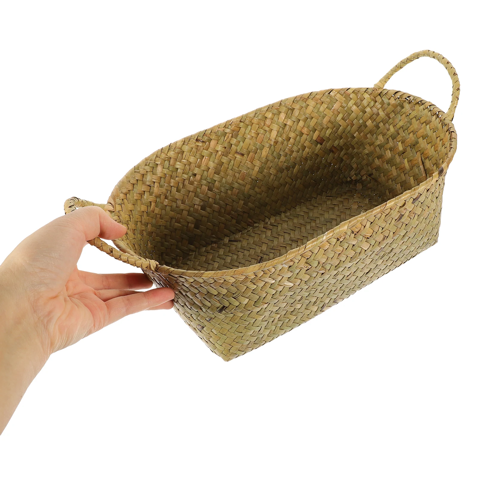 

Grass Woven Multi-Functional Desktop Organizer Household Holder Bedroom Sundries Basket Home Supplies Decorative Woven Basket
