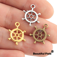 15pcs 14*20mm New Fashion Antique Silver Bronze Gold Plated Handmade Charms Rudder A115