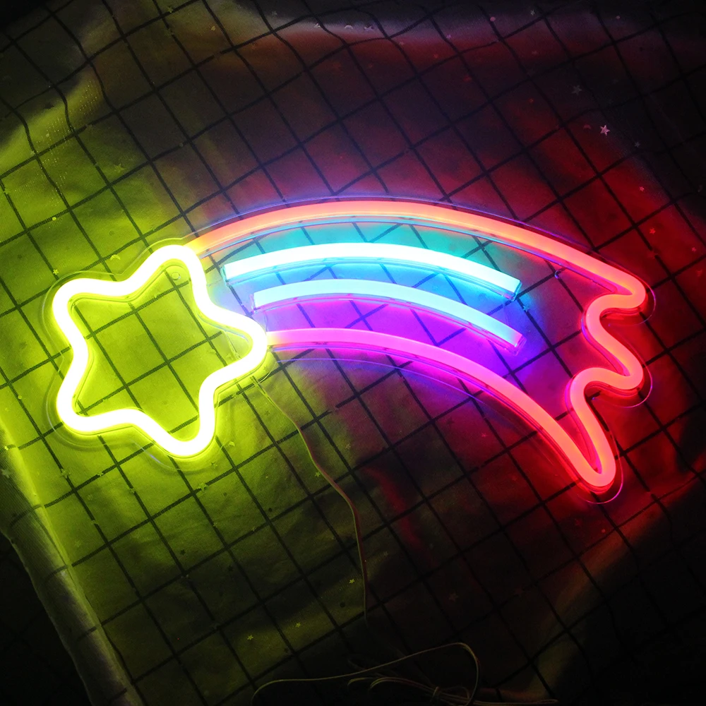 Rainbow Cloud Neon Light Sign Wall Neon Sign Cute Colorful Neon Sign USB Powered for Wall Art Bedroom Party Holiday Decor Neon