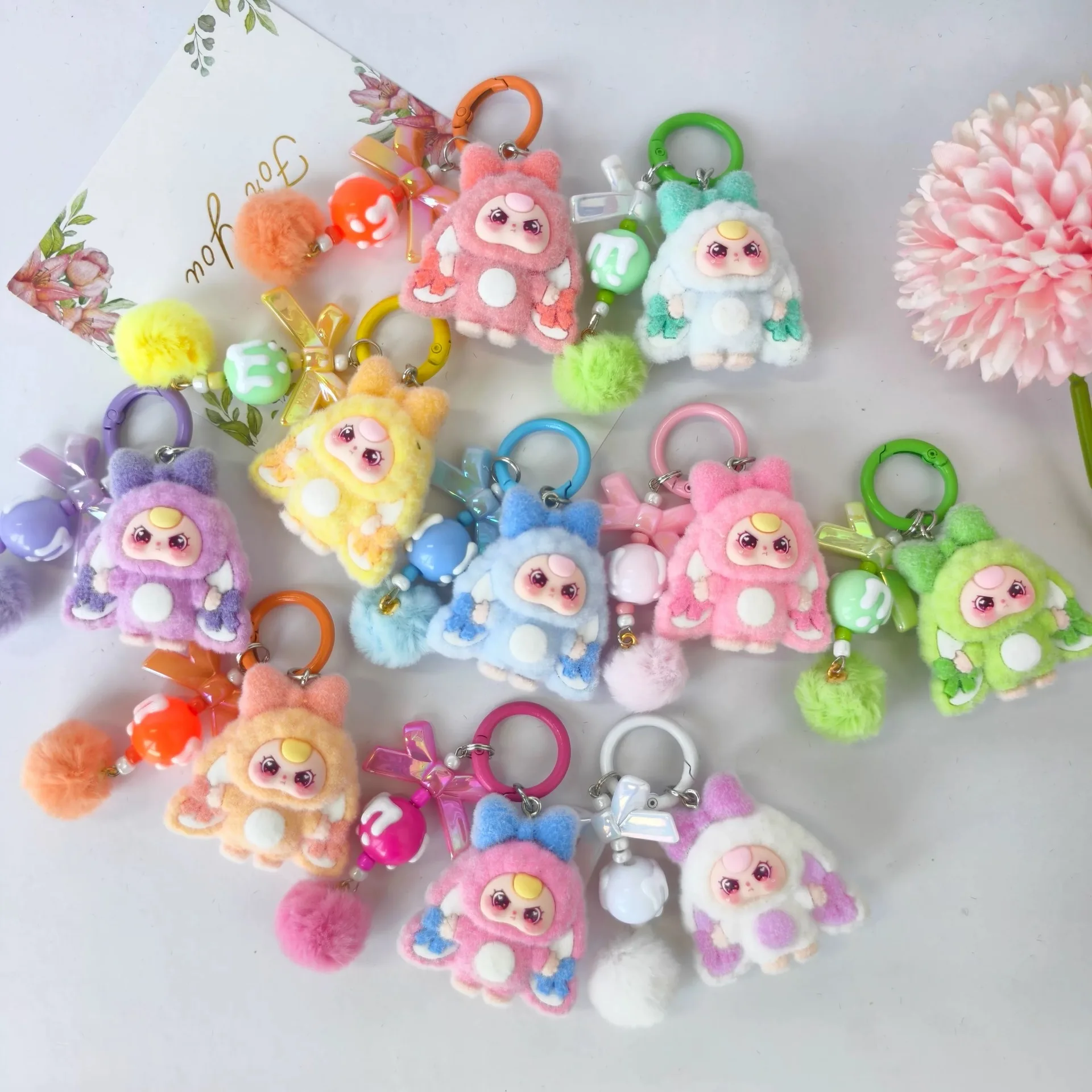 Anime Flocked Dora DIY Decorative Pendant KeyChain Backpack Decor Cute Cartoon Schoolbag Pendant Boys And Girls Gifts