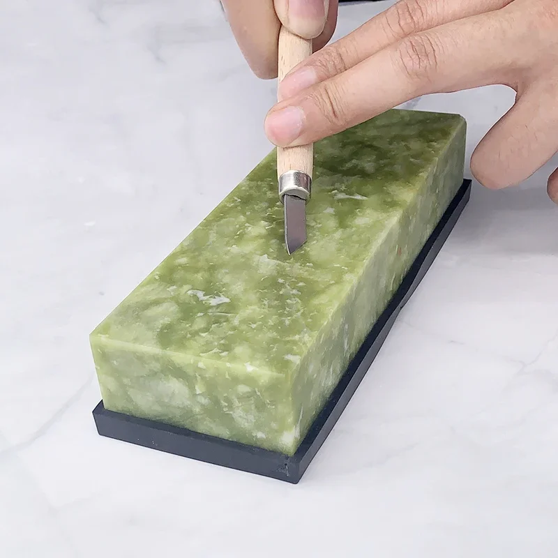 Pierre à Aiguiser En Jade Naturel – Grain 12000 – Affûtage Précis – Portable – Taille Compacte