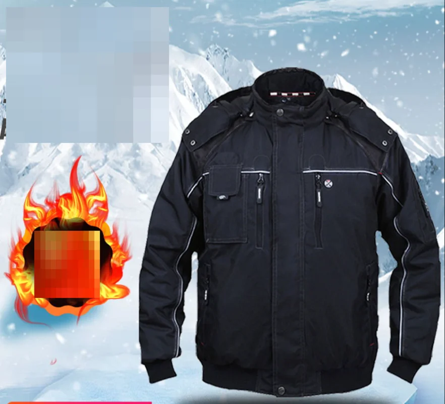 Winter Work Clothing Wind Cold Proof Worker Jacket Coat Trousers Cotton Padded Wadded Coat Warm Thermal Work Uniforms Coveralls