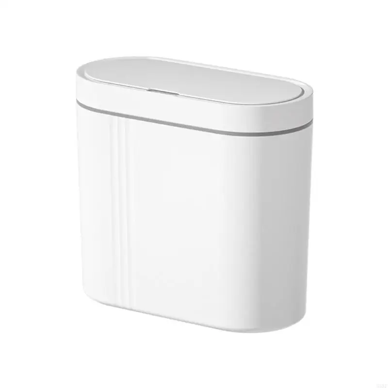 Quiet Slow Closing Lid Trash Can Wall Mounted Automatic Opening for Home Use Space Saver 55KF