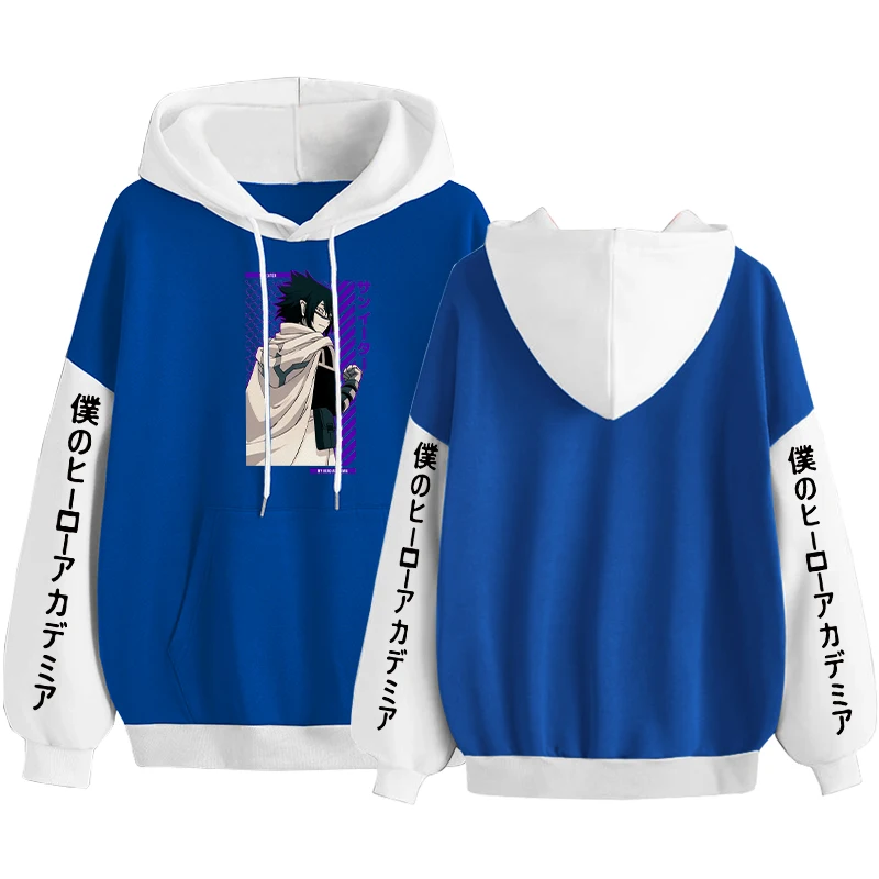 My Hero Academia Tamaki Amajiki Hoodies Japanese Styles Patchwork Streetwear Men Women Fleece Warm Anime Hooded Sweatshirts