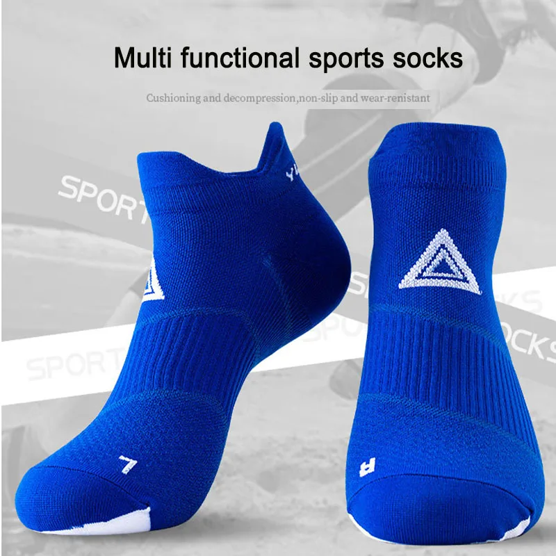 2 pairs Socks Professional running socks Sports Boat Anti slip anti friction Breathable Quick drying Outdoor basketball football