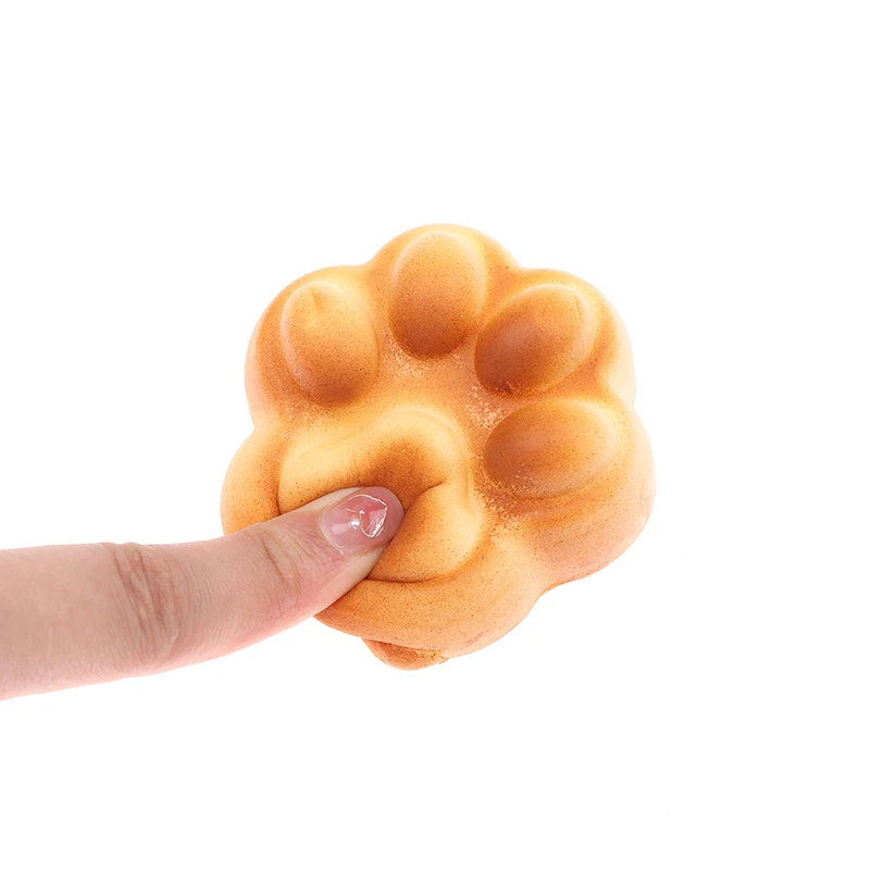 Slow Rebound Pinch Music Decompression Vent Toy Squishy Slow Rising Caramel Color Cat Claw Bread