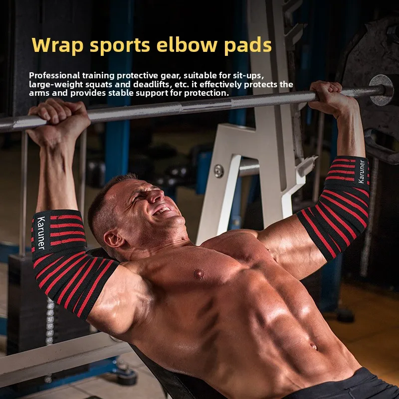 

Sports Protective Gear Bandage Winding Breathable Weightlifting Training Fitness Arm Guard Bench Press Collision Elbow Pads