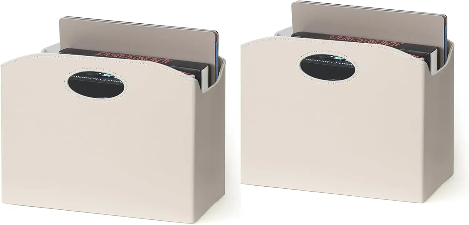 

Складная подставка для журналов, держатель для файлов из искусственной кожи для домашнего хранения в офисе, белый цвет