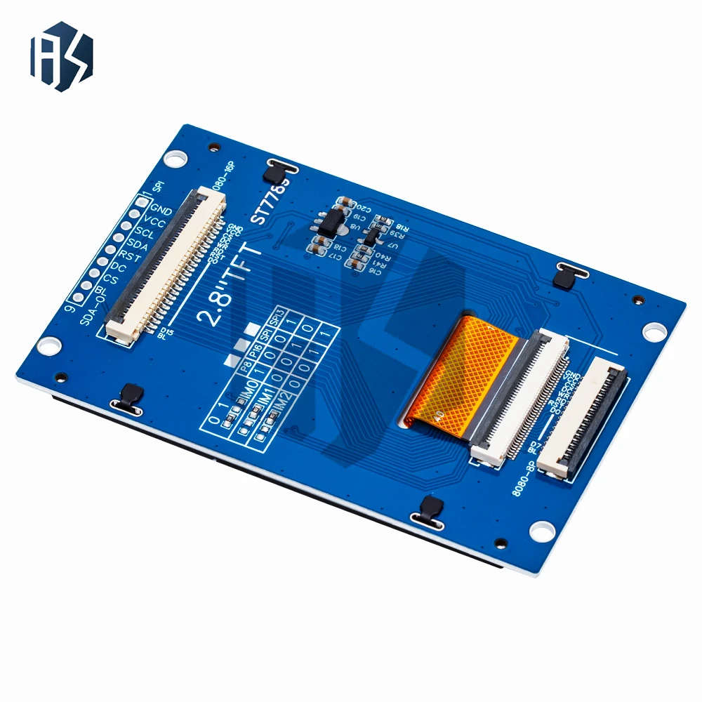 شاشة IPS TFT مقاس 2.8 بوصة (240 × 320) - محرك ST7789V مع واجهة متوازية SPI/8/16 بت لـ Arduino وRaspberry Pi