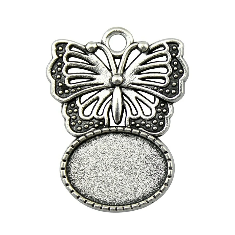 WYSIWYG – lot de 5 pendentifs, Cabochon, camée, ovale, Style papillon, 13x18mm, pour la fabrication de bijoux et de colliers, à faire soi-même