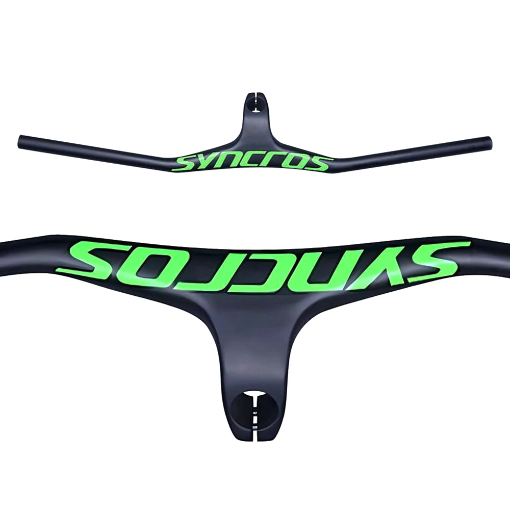 

Syncros Carbon Fiber Mountain Bike Integrated Handlebar Stem 1-1/8" Bicycle MTB One-shaped HandleBars -17 Degrees 70/80/90/100mm