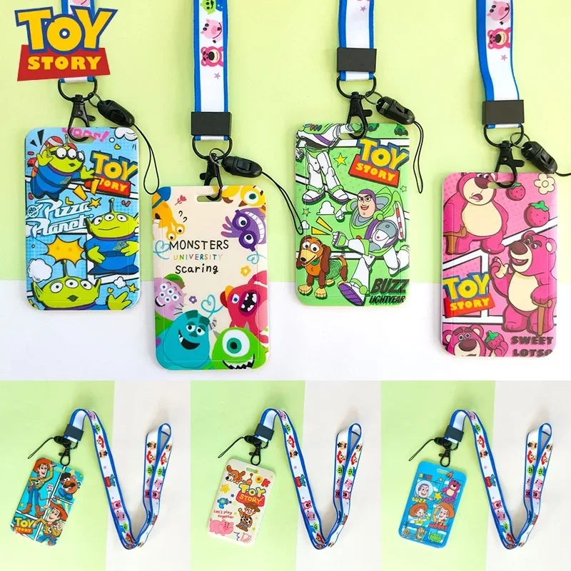 Disney Toy Story ID Card Holders with Lanyards Cartoon Woody Student ID Card Access Control Cases Buzz Lightyear Badges Gifts