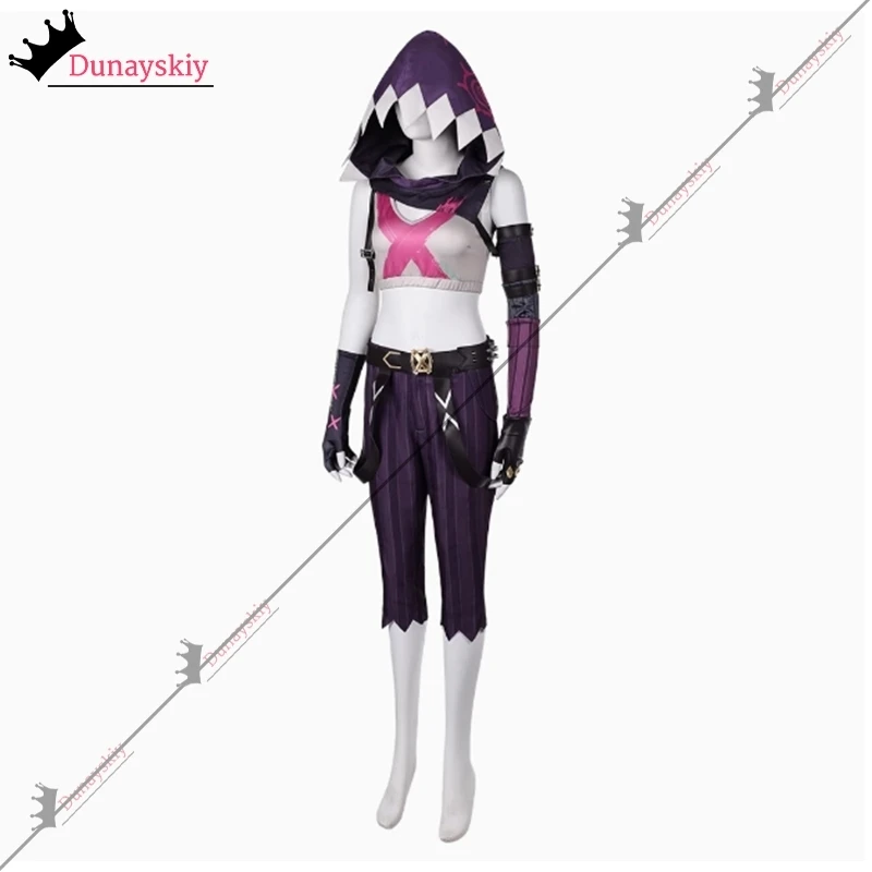 코스튬 애니메이션 게임 징크스 코스프레 LOL 아케인 롤 플레잉 의상, 징크스 가발 액세서리, 전체 2025 할로윈 코스튬 유니폼