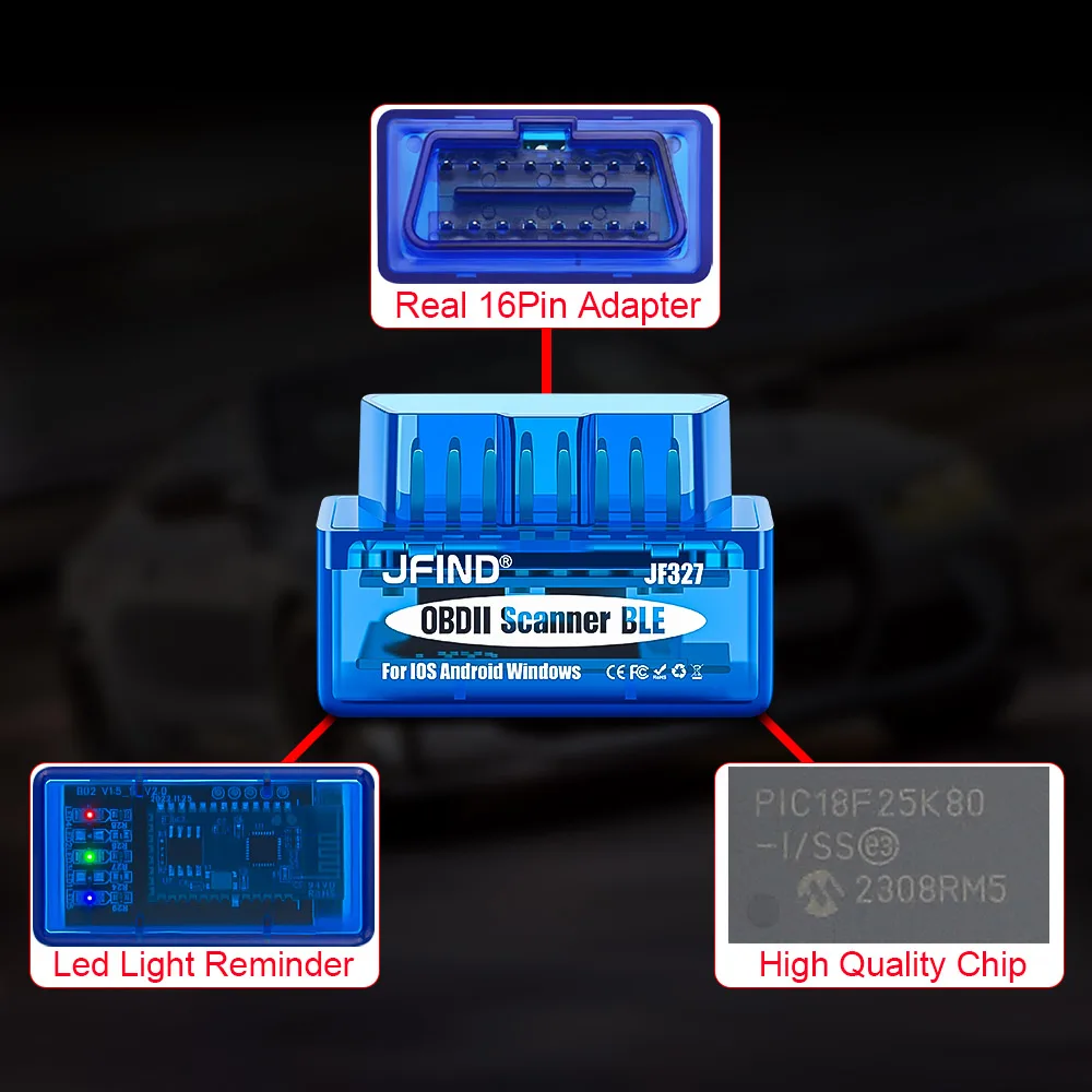 ELM327 V1.5 PIC18F25K80 بلوتوث 5.1 لـ IOS أندرويد ماسح السيارة obd2 أدوات التشخيص ELM 327 BLE V1.5 دعم ATAL ATPPS