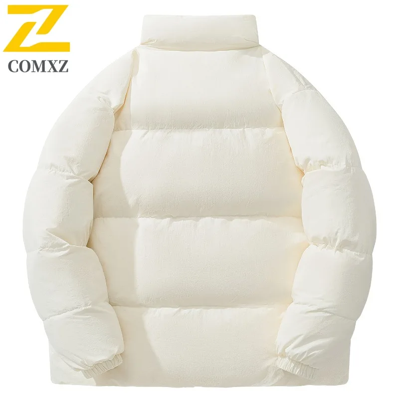 COMXZ Mens Down Jacket Stand Collar Outdoor Cycling Windproof Warm Parka Luxury Travel Cold Resistant Winter New Padded Jackets