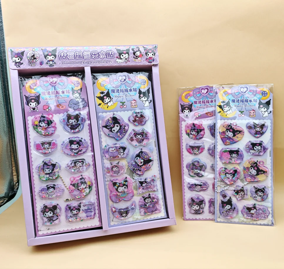 ملصقات Kuromi My Melody Stitch لتزيين دفتر اليوميات كتيب Kawaii Sanrio ملصق هز ثلاثي الأبعاد لقرطاسية طلاب المدارس #1