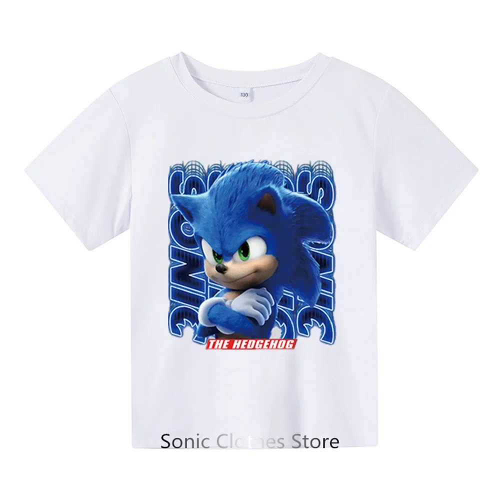 

Sonic TShirt Kids tops Boys Print Children Boys Harajuku Cotton Tshirt Summer Kids Short Sleeve Girls Tshirt Cartoon Baby Tees