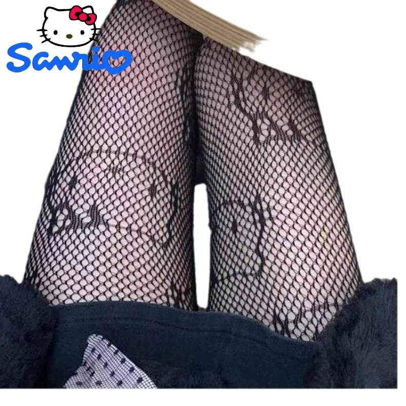 Kawaii Hello Kitty Kulomi Pantyhose Sexy Fishnet Underpants Cute Girl Jk Cocktail Dress Party Y2k Glamour Woman Birthday Gift