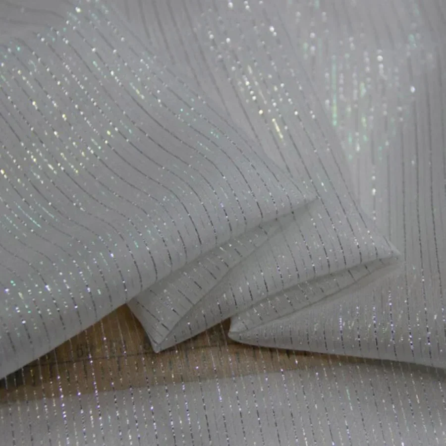 Vestido de seda brillante, tela fina de seda brillante de Jacquard metálico colorido para bufanda de vestido