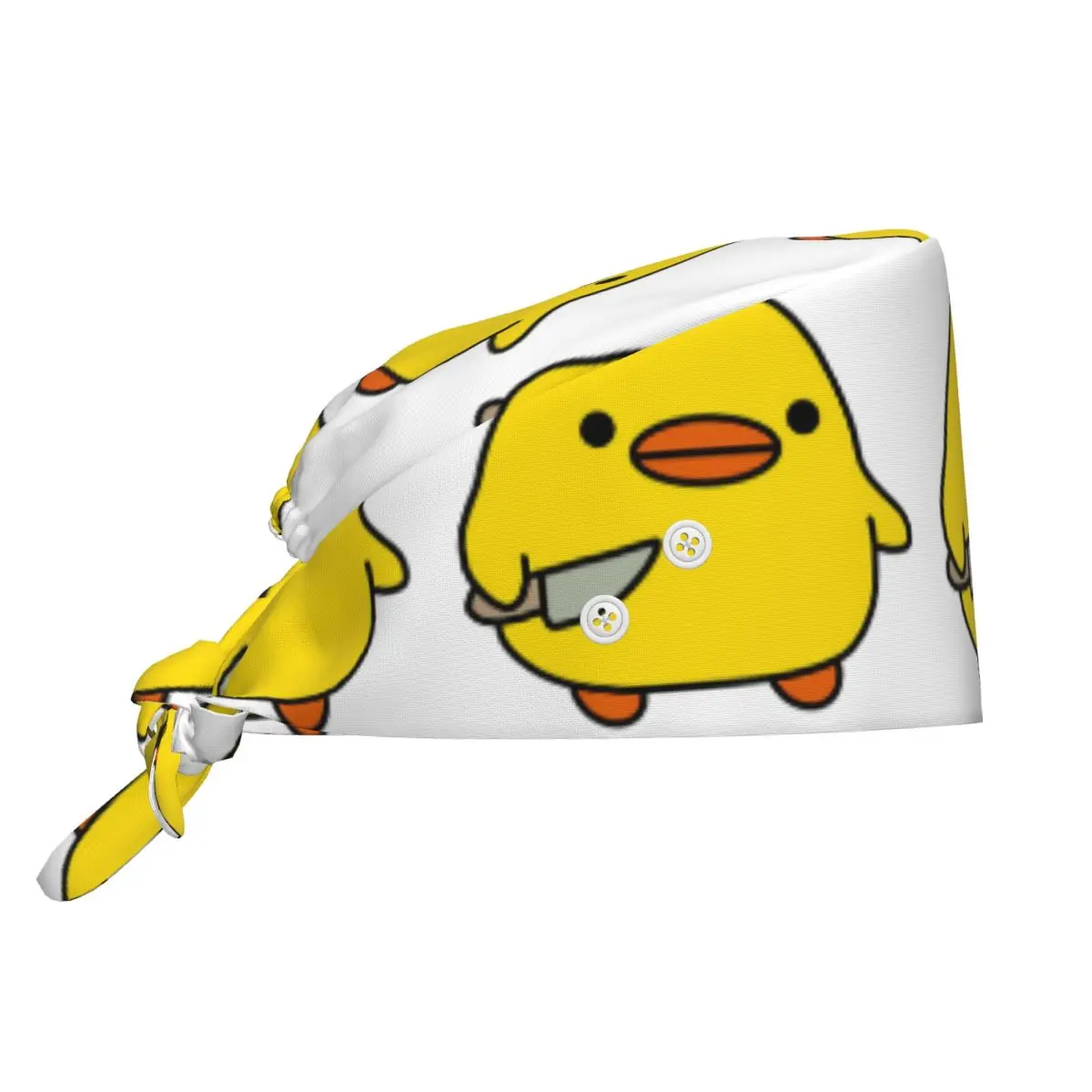 Gorro Quirúrgico Unisex Ajustable con Diseño de Pato Kawaii con Cuchillo, Gorro de Enfermería para Dentistas