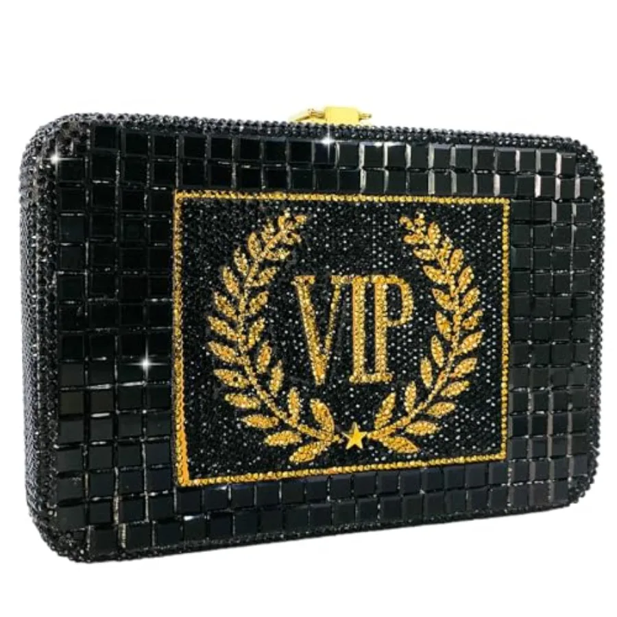 

Retro Mini Crystal Clutch Purses for Women: Rhinestone-embellished evening bag in silver, luxury acrylic and metal, formal part