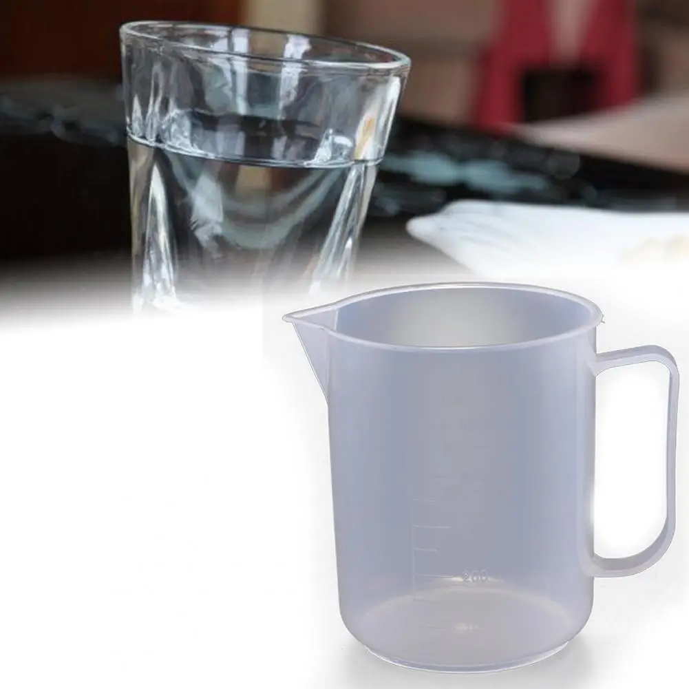 Taza medidora de plástico ecológica para el hogar, taza medidora graduada resistente al calor